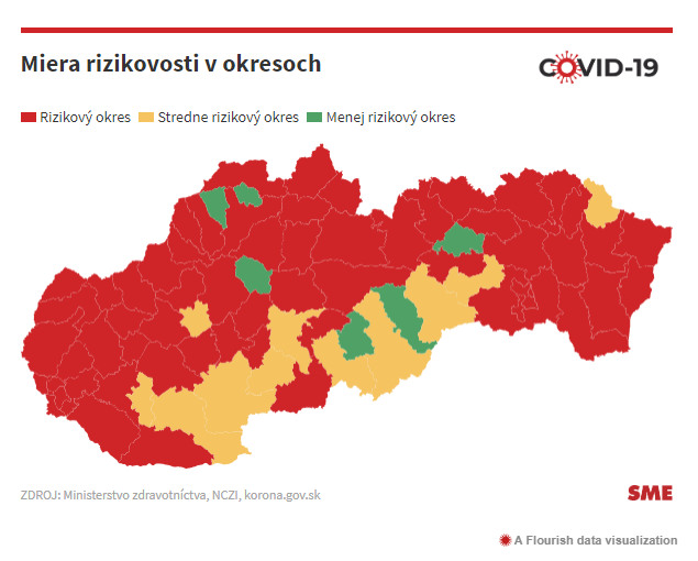 Slovensko - COVID-19 Mapa