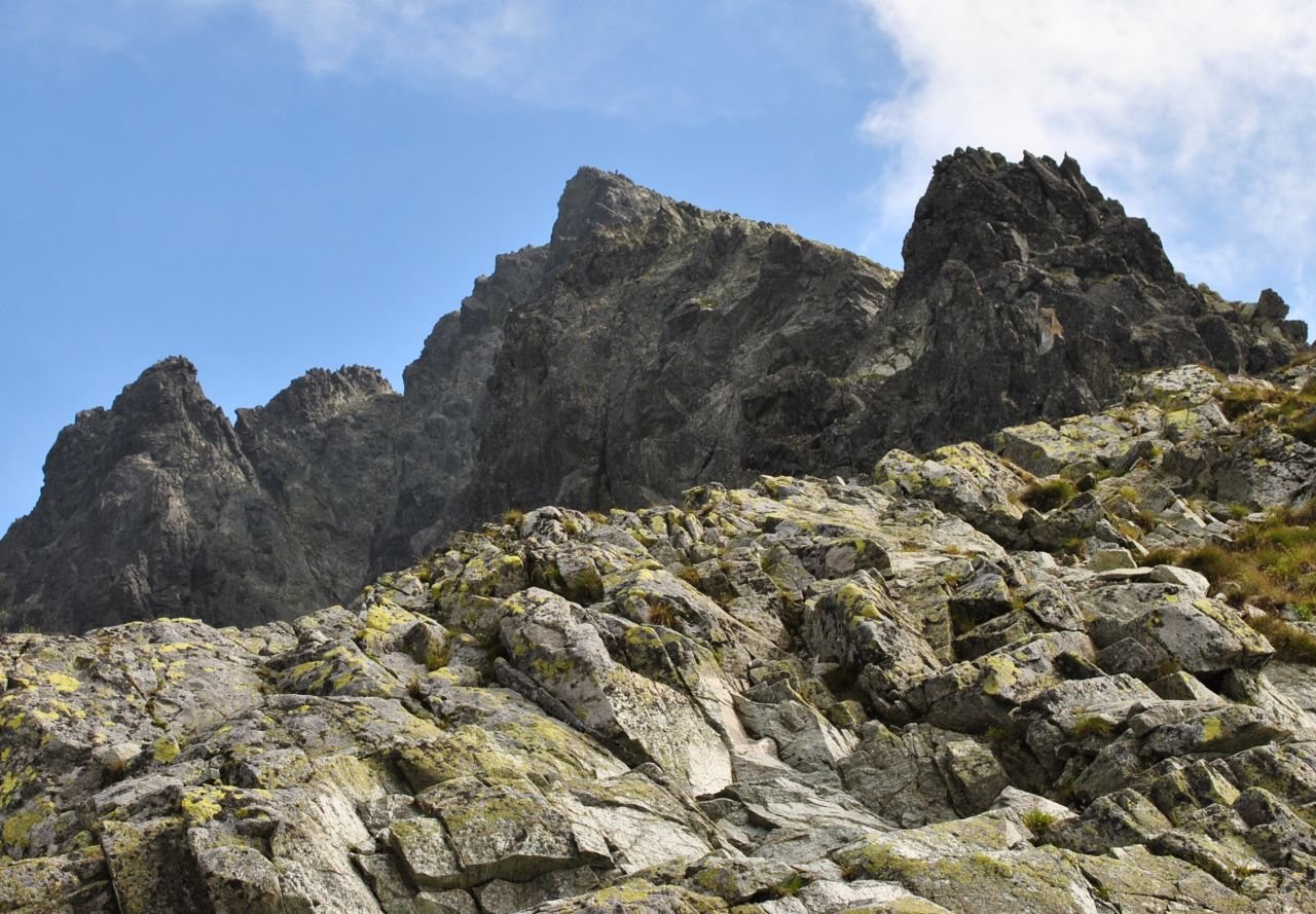 Pohľad z Poľského hrebeňa - 2200 m.n.m. na štít Východná Vysoká - 2429 m.n.m  (august 2011)